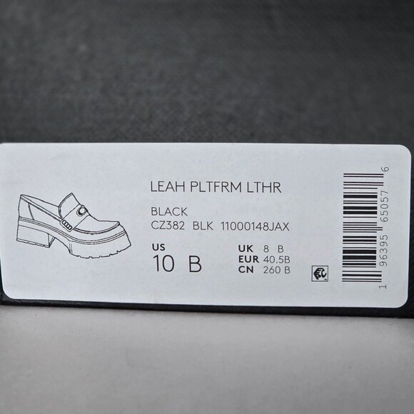 COACH Women's Leah Platform Loafer Flat Shoes Black - Picture 8 of 9